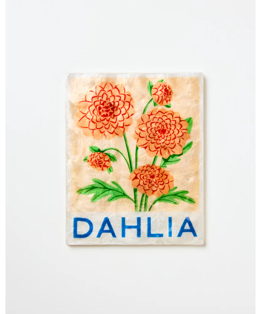 Jones & Co Market Wall Art featuring a vibrant dahlia floral design, ideal for adding colorful decor to any wall.
