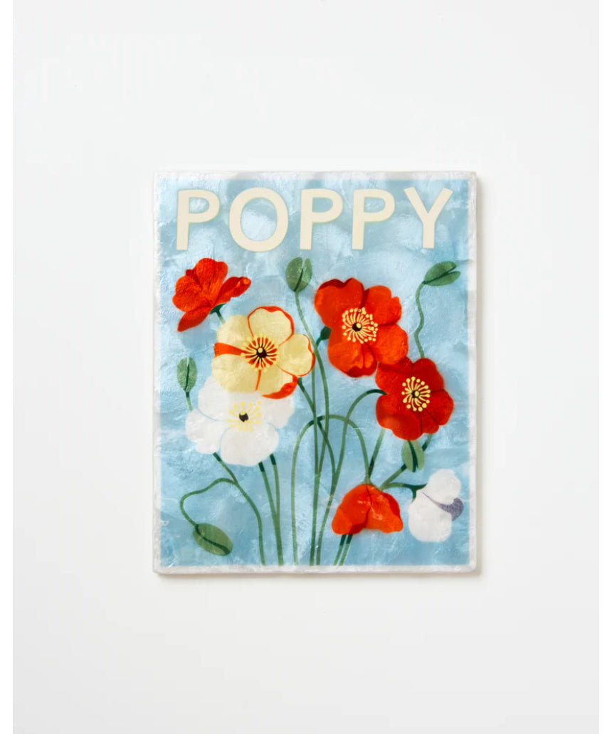 Jones & Co Market Wall Art featuring vibrant poppy flowers in a stylish botanical print.