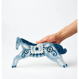 Jones & Co Paloma Wall Art featuring a blue horse illustration, vibrant and detailed artwork perfect for modern home decor.