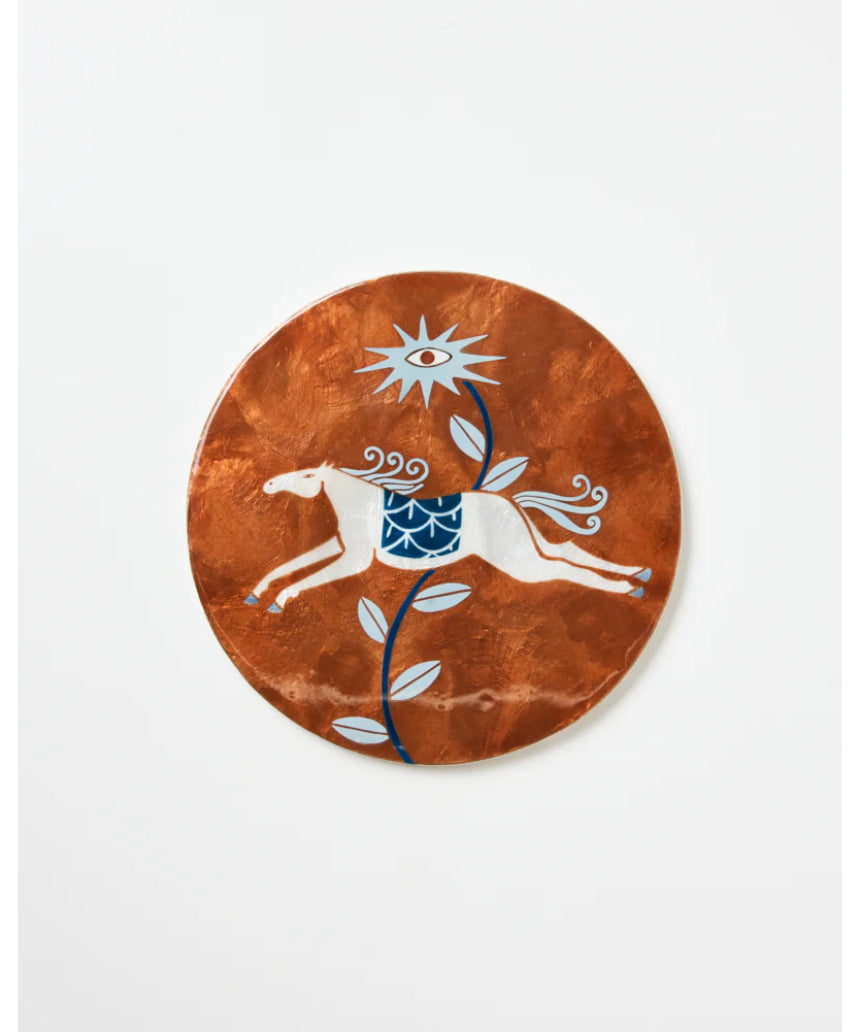 Jones & Co Paloma Wall Art featuring a circular horse design, modern wall decor with elegant, artistic horse illustration.