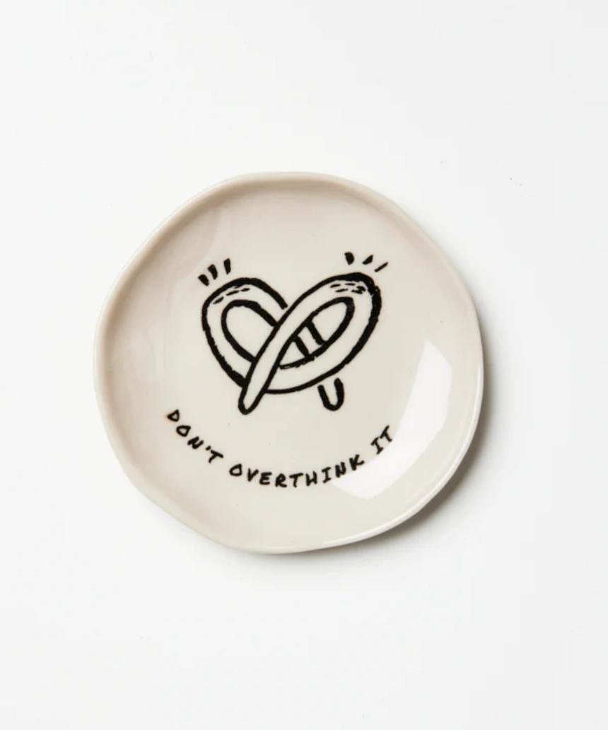 Jones & Co Don't Overthink It dish featuring a stylish design, perfect for serving or decorative use.