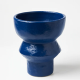 Jones & Co Berowra Pedestal Sea pot, a decorative ceramic vase with a coastal blue glaze and pedestal base.
