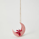 Pink hanging vase from Jones & Co Luna collection, decorative glass vase with a modern design and hanging feature.