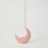 Pink hanging vase from Jones & Co Luna collection, decorative ceramic vase with a modern design and hanging feature.