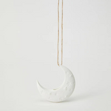 Jones & Co Luna White Hanging Vase, ceramic with a smooth finish, designed for wall decor and floral arrangements.