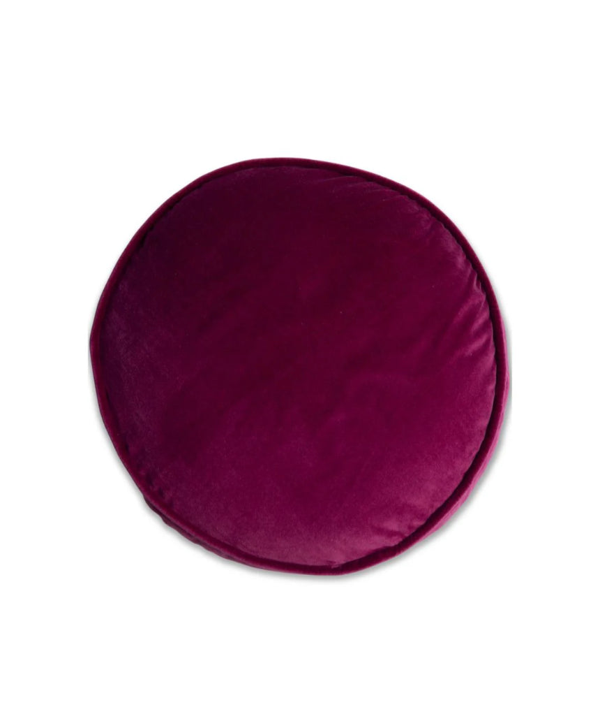 Kip & Co Anemone Velvet Pea Cushion with colorful floral pattern on soft velvet fabric.