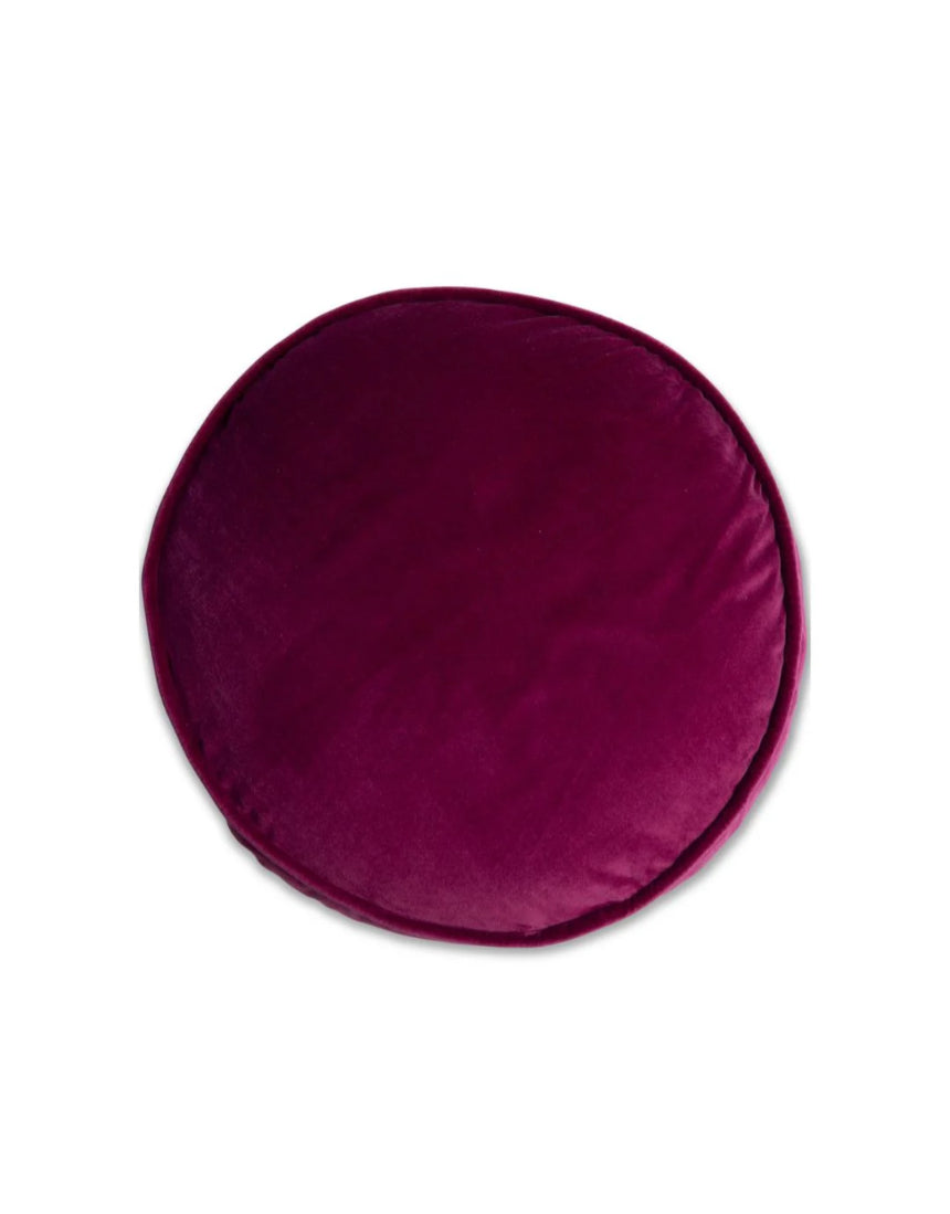 Kip & Co Anemone Velvet Pea Cushion with colorful floral pattern on soft velvet fabric.