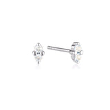 Linda Tahija June birthstone stud earrings featuring moonstone set in silver, showcasing elegant jewelry for June birthdays.