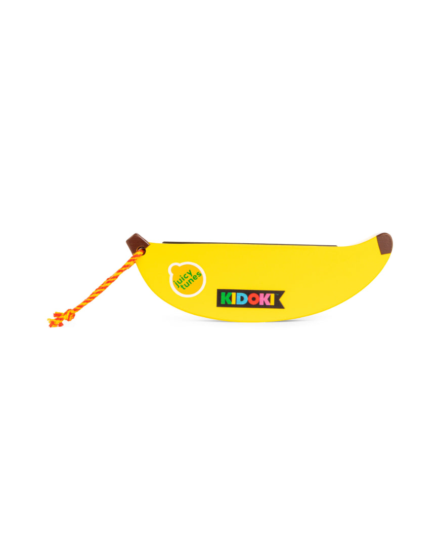 Wooden fruit harmonica by isAlbi, featuring colorful fruit-shaped design, perfect for kids and musical play.