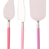 Kip&Co Cheese Knife Set Diner Radiance with stainless steel knives and colorful handles for cheese serving.