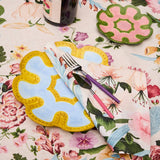 Kip&Co Cheese Knife Set Diner Radiance with three stainless steel knives and colorful handles for cheese serving.