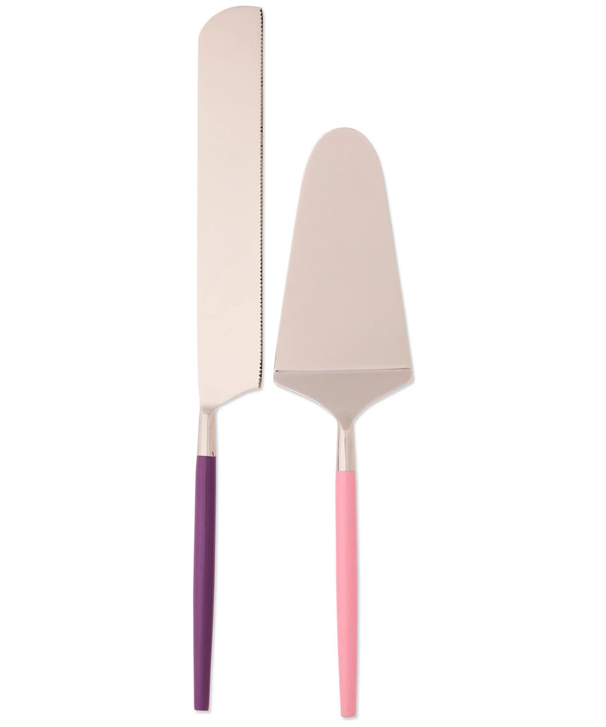 Kip & Co Diner Radiance cutlery set with knives and slides, featuring colorful, modern design for dining and serving.