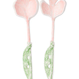 Kip & Co floral salad servers set with colorful, patterned cutlery for serving salads in a vibrant, decorative style.