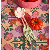 Kip & Co floral salad servers set with colorful floral-patterned cutlery for serving salads in a vibrant, decorative style.