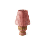 Kip & Co Guava Stripe Le Parisian Rattan Table Lamp with woven rattan base and fabric shade, ideal for cozy living spaces