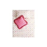 Kip & Co Iced Vovo Stripe Frill Upholstery Cushion with colorful striped fabric and decorative frill detail.