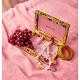 Small Kip & Co Pretty Pansy velvet jewellery box with floral pattern and soft interior for storing jewelry accessories.