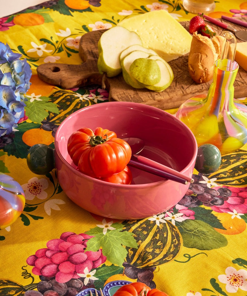 Kip&Co Salad Servers set in Diner Radiance with colorful handles and metal prongs, perfect for serving salads in vibrant style.