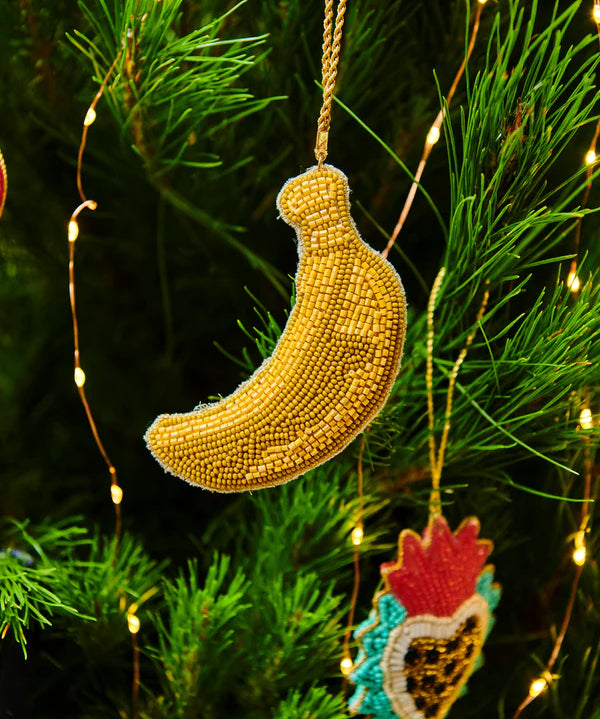 Kip & Co Banana Christmas Decoration with colorful design, hanging ornament for festive holiday decor.
