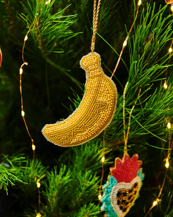 Kip & Co Banana Christmas Decoration with colorful design, hanging ornament for festive holiday decor.