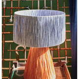 Kip & Co Tangier Raffia Table Lamp with woven raffia shade and wooden base, stylish boho home decor lighting.