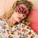Kip&Co velvet eye mask in Canopy Rose with soft fabric and floral design, ideal for sleep or relaxation.