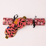 Kip&Co velvet eye mask in Canopy Rose, soft fabric with floral pattern, designed for comfort and relaxation.