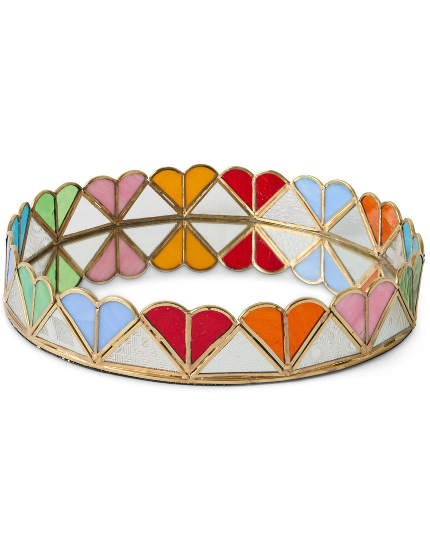 Kip & Co Bon Bon round serving tray with colorful floral pattern