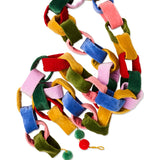 Kip & Co Festive Velvet Chain Garland Christmas decoration in rich velvet links on a tree mantel display