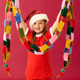 Kip & Co Festive Velvet Chain Garland in colourful velvet links for Christmas decorations