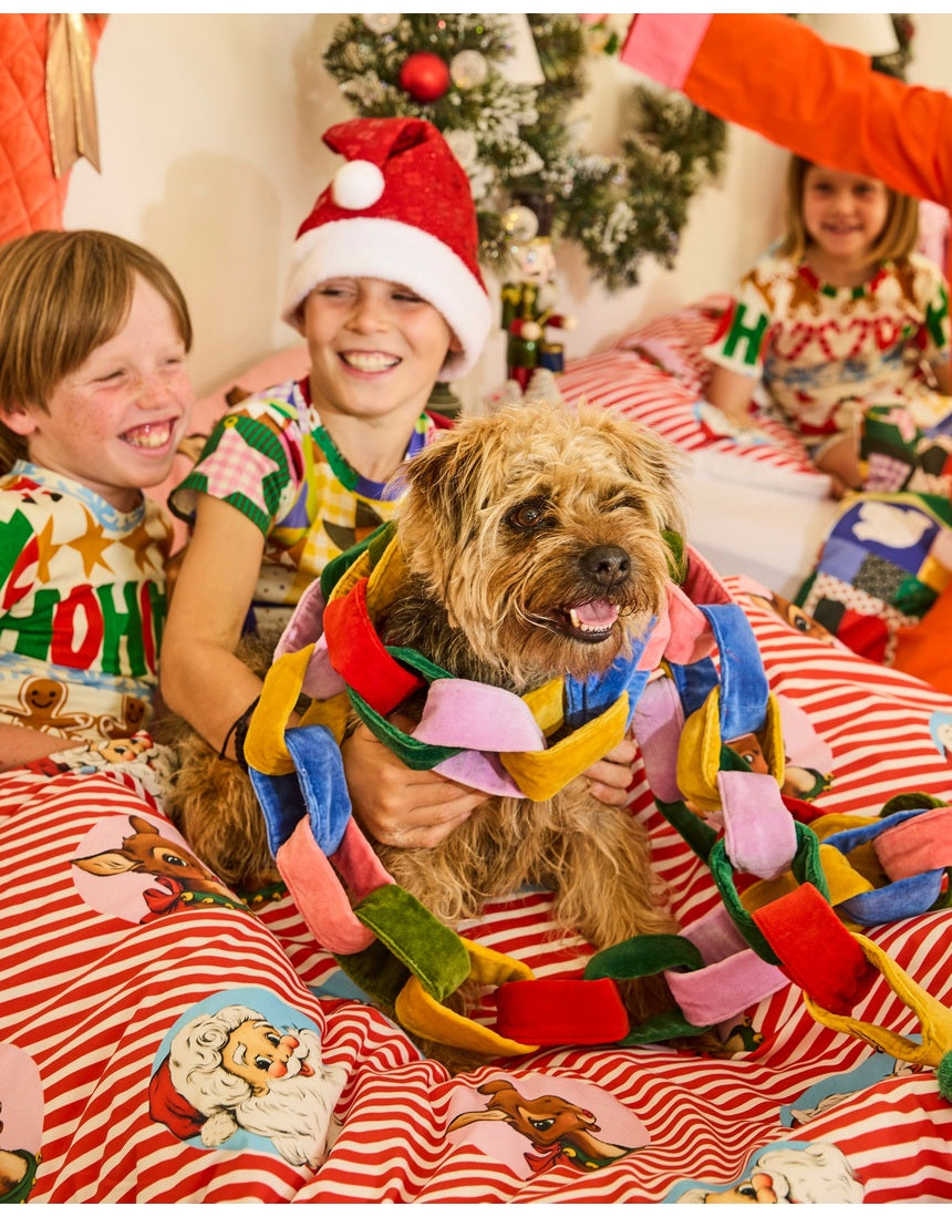 Kip & Co Festive Velvet Chain Garland Christmas decoration in rich velvet links
