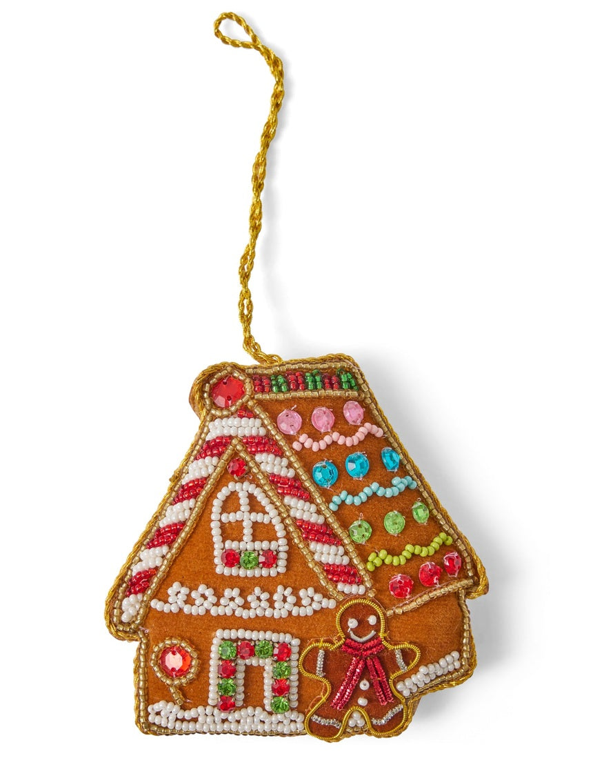 Kip & Co gingerbread house Christmas decoration with festive gingerbread-inspired design