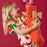 Kip & Co golden bow velvet Christmas stocking in rich velvet fabric with decorative bow detail