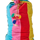 Kip & Co Rainbow Joy velvet Santa sack with colorful rainbow design for Christmas decorations