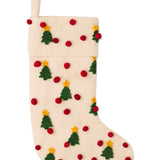 Kip & Co Under The Tree felt Christmas stocking decoration with festive tree design