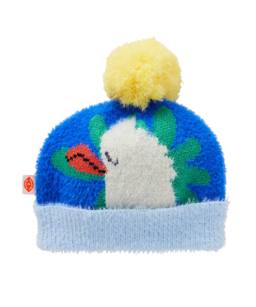 Halcyon Nights Little Billabong knit beanie hat with ribbed texture, viewed from the back, designed for cozy warmth and style
