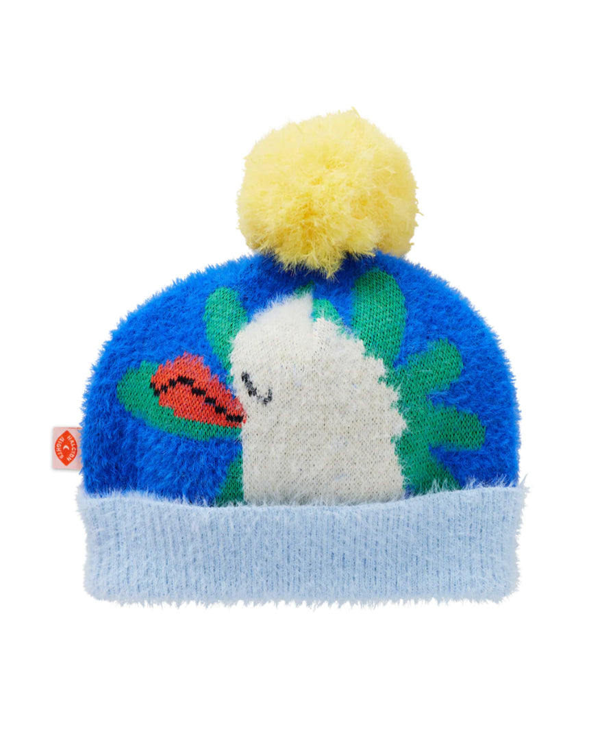 Halcyon Nights Little Billabong knit beanie hat with ribbed texture, viewed from the back, designed for cozy warmth and style