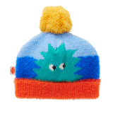 Halcyon Nights Mount Wiggly knit beanie hat shown from the back, soft yarn with colorful Wiggly design for kids' warmth and style.