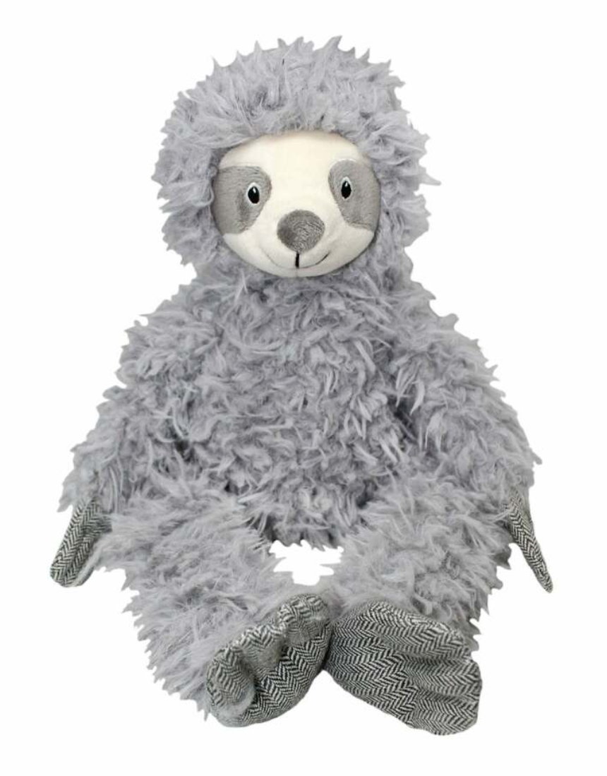 Soft toy Ezra Sleepy Sloth by Lily & George, plush plushie with a sleepy expression and soft brown fur.