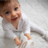 Living Textiles Baby Milestone Cards featuring a tractor ride design, perfect for capturing baby's special moments.