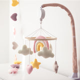 Living Textiles Felt Heart Bunting in Bohemian Bliss, soft nursery decor with colorful felt hearts hanging on a string.