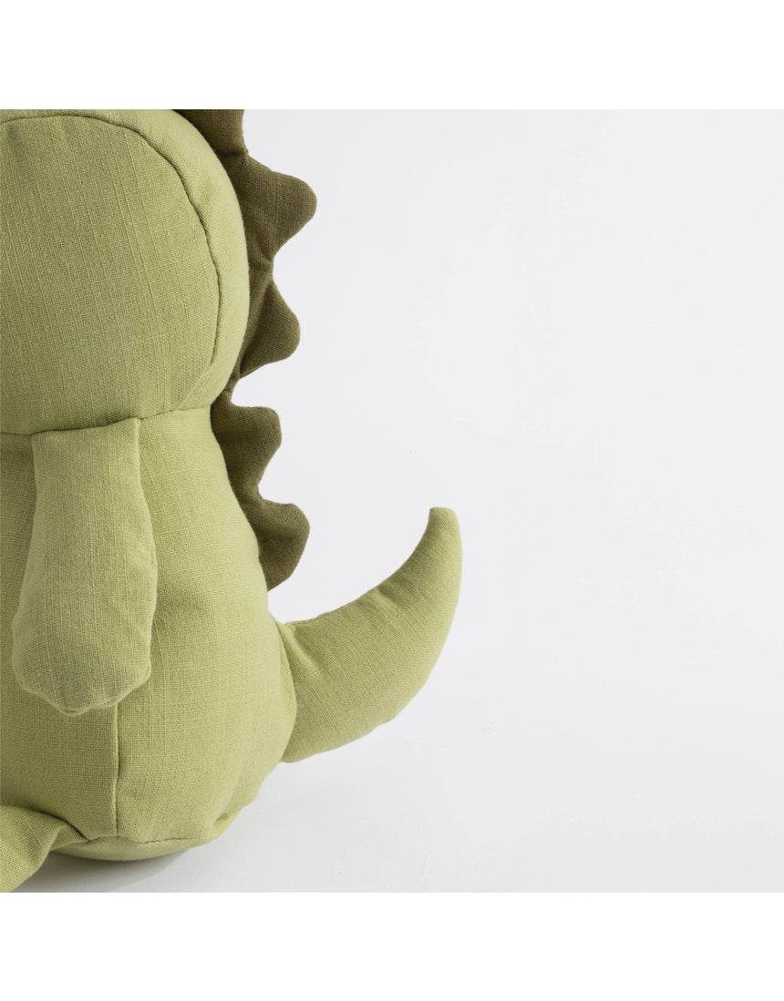 Living Textiles large linen toy Dennis the Dinosaur, soft plush toy with textured linen fabric, perfect for cuddling and play.