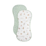 Living Textiles Organic Burp Cloths 2 Pack featuring Australiana print, soft cotton fabric, and gentle coverage for babies.