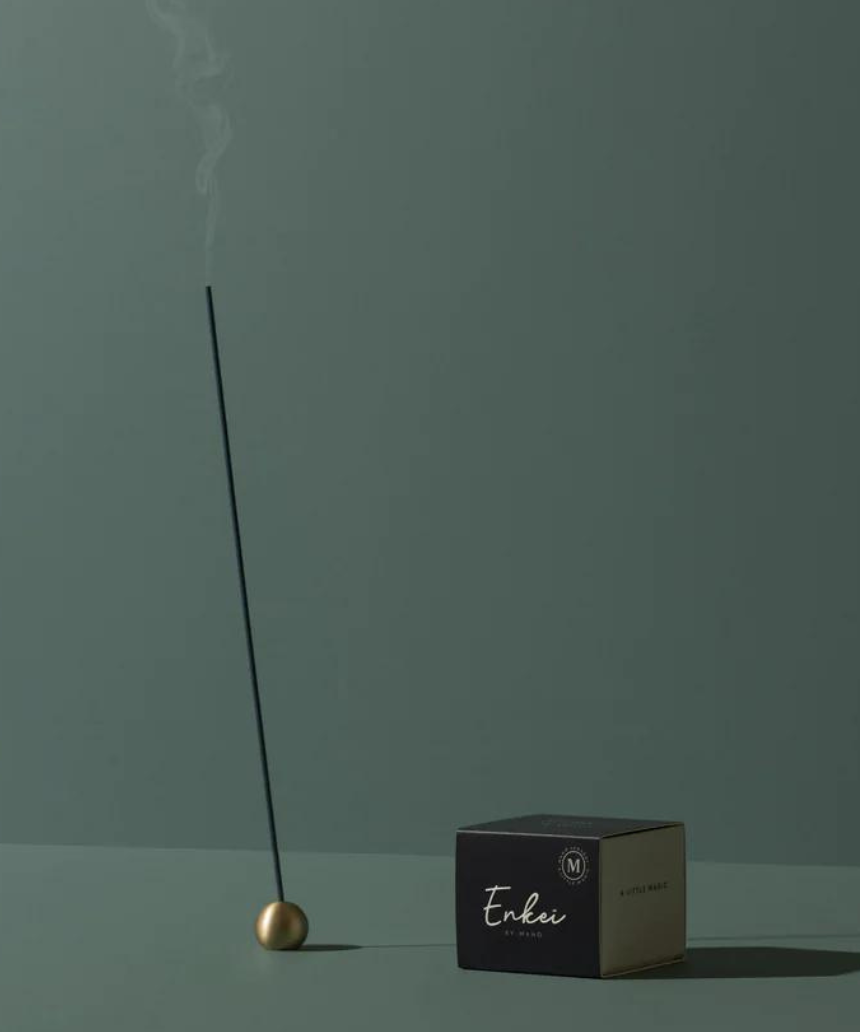 Maho Enkei incense burner holder with intricate design, crafted from metal, suitable for holding incense sticks or cones.