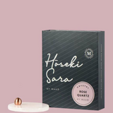Maho Hoseki Sara rose quartz incense burner holder with smooth, polished stone and elegant design for holding incense sticks.