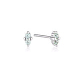 Linda Tahija March birthstone stud earrings featuring aquamarine gemstones set in silver.