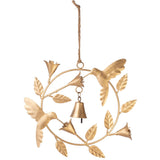 Rustic bell wreath wall decor featuring a hummingbird design by Matr Boomie, perfect for adding natural charm to your space.