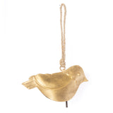 Rustic brass Mitra Songbird bell by Matr Boomie, decorative bell with intricate bird design and vintage finish.