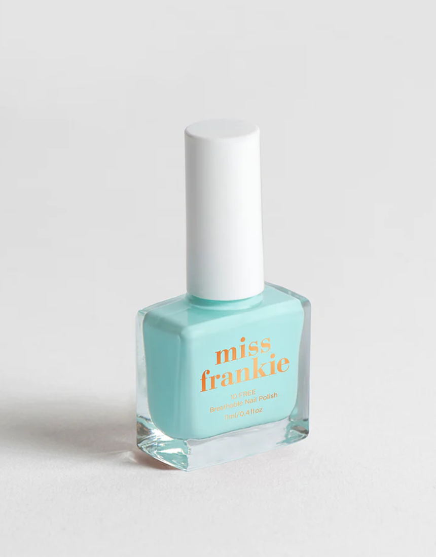 Miss Frankie Mint To Be nail polish in a mint green shade, shown in a close-up image of the bottle with a white background.