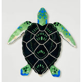 Jones & Co Beach Club Turtle wall decor in vibrant green, featuring a detailed turtle design for coastal-themed interior decoration.